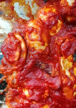 Una foto de Bacalao con huevos