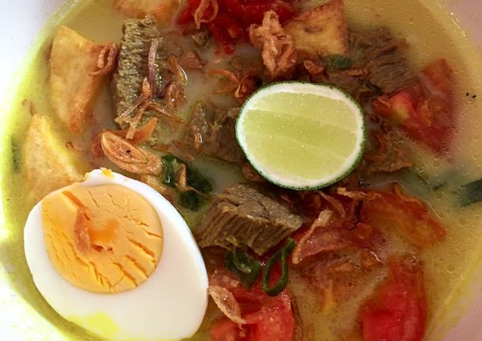 Recipe: Appetizing Soto Daging Kuning ala Bogor
