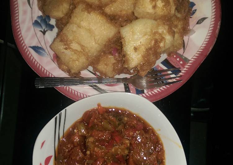 Golden yam n fish sauce