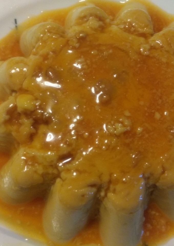 Una foto de Flan de turrón