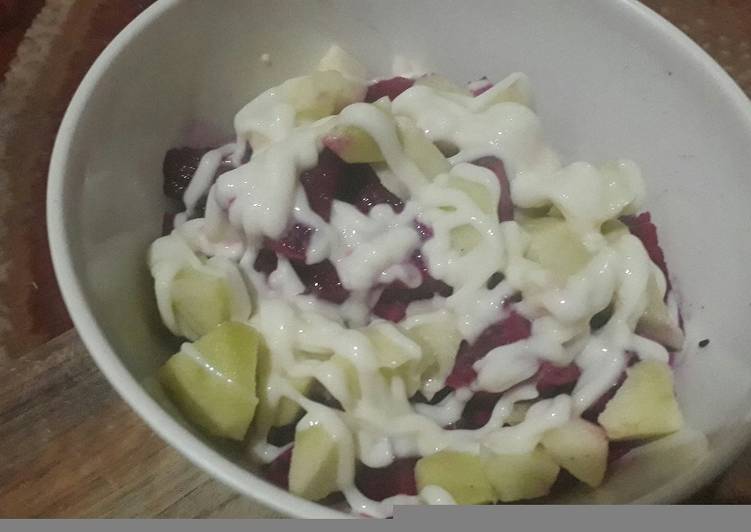 Bahan Salad Buah Naga Simple | Bahan Membuat Salad Buah Naga Simple Yang Enak Banget