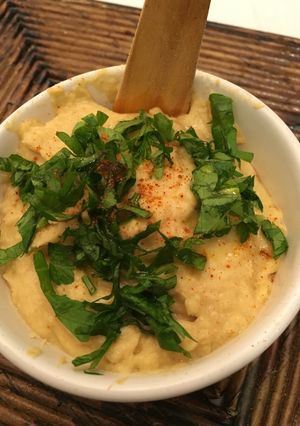 Una foto de Hummus sin tahine