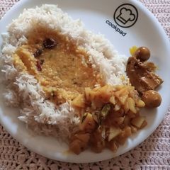 A picture of Daal Chawal Aaloo.