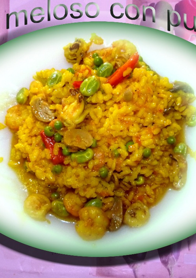 Una foto de Arroz con verduritas, gambas y pulpitos:
