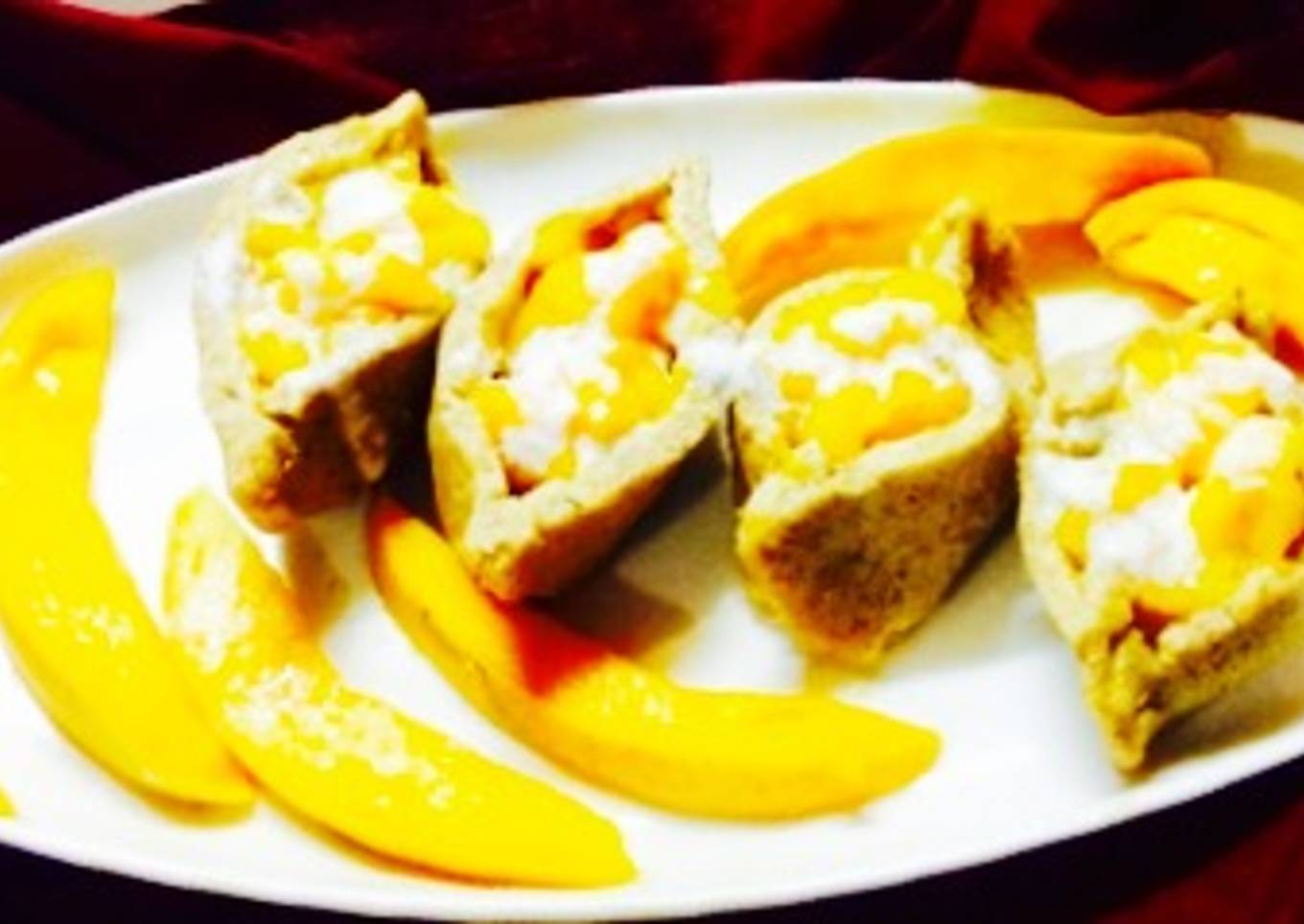 Mango & cream stuffed Paneer boats...#Dussehra