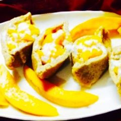 A picture of Mango & cream stuffed Paneer boats...#Dussehra.