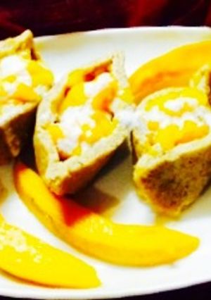 A picture of Mango & cream stuffed Paneer boats...#Dussehra.