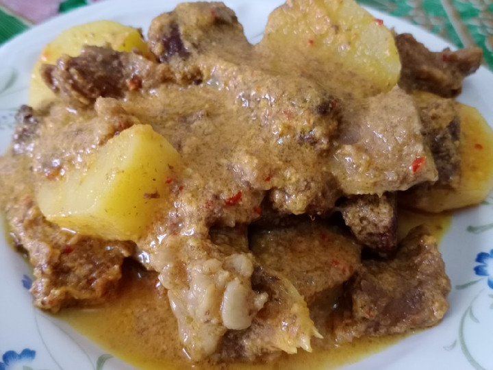 Resep: Rendang basah daging lembu campur kentang Sederhana Dan Enak