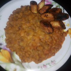 A picture of Porridge beans and plantain.
