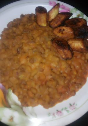 A picture of Porridge beans and plantain.