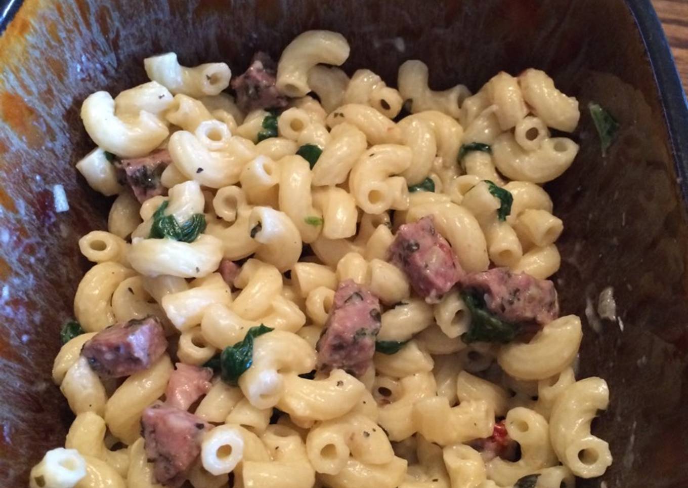 Sausage pasta florentine