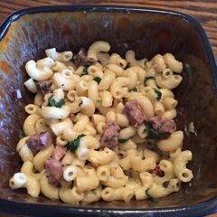 A picture of Sausage pasta florentine .