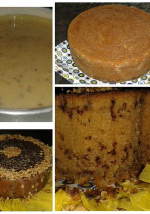 Una foto de Torta dulce casera con maní y chispa de chocolate