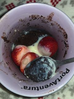 Una foto de Bizcocho a la taza "sano"