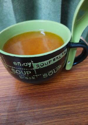 A picture of Carrot ginger tomato soup.