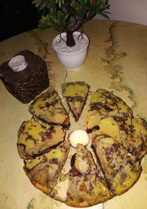 عکسی از دستور کیک دو رنگ با مغز گردو