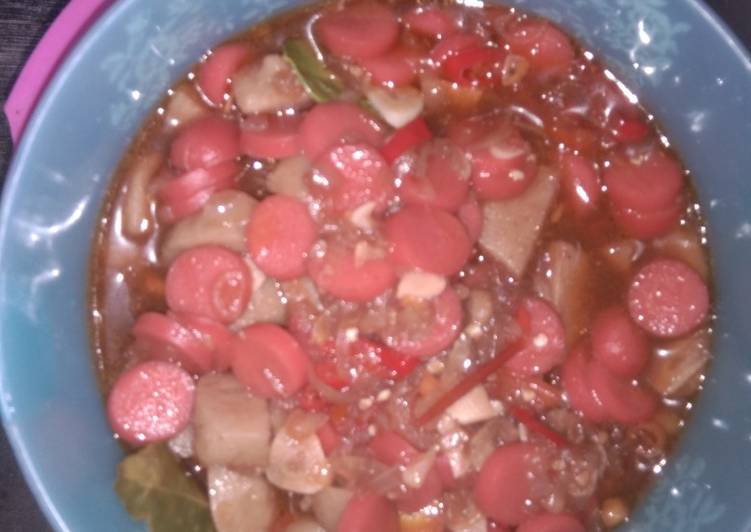 Recipe: Yummy Bakso, sosis asam manis pedas