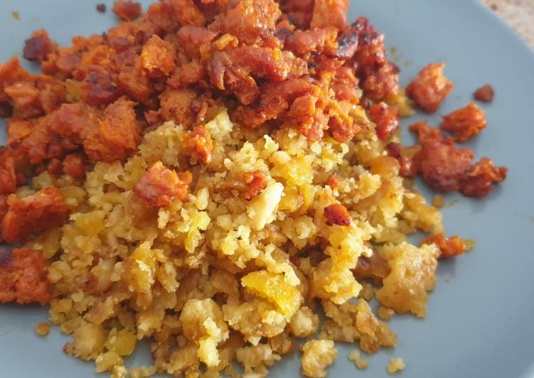 Migas con pizcos de chorizo