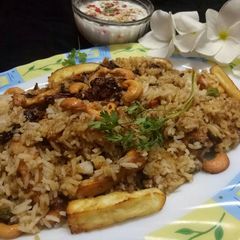 A picture of Kaju paneer biryani.