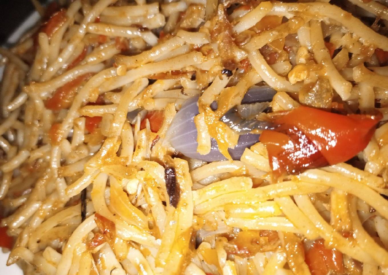 Stir fry spaghetti