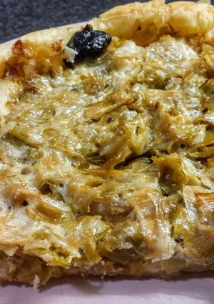 Une photo de Tarte poireaux/champignons/oignon (vegan)
