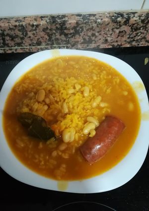 Una foto de Arroz con habichuelas