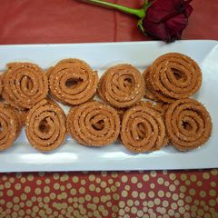 A picture of Jawar Flour Chakali - Sorghum Flour Instant Chakali.