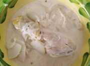 Una foto de leche cebolla pollo