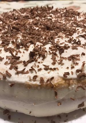 O poză a rețetei Tort cu mascarpone și piersici.