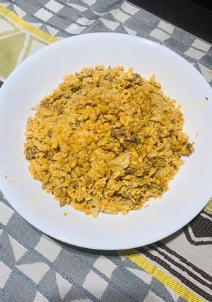泡菜牛肉蛋炒花椰菜米 的食譜成品照片
