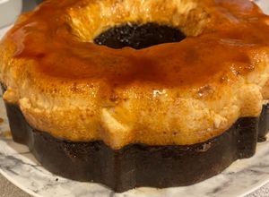 Una foto de Flan imposible/ ChocoFlan