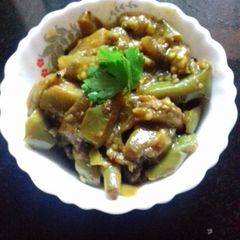 A picture of Green brinjal bhujiya.