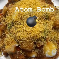 A picture of Atom bomb (chaat with flavour blast).