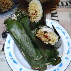 Nasi bakar jamur suwir ayam রেসিপির প্রধান ছবি
