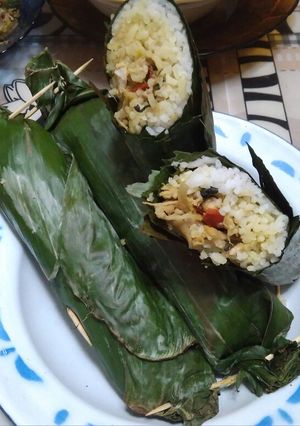 Foto resep Nasi bakar jamur suwir ayam