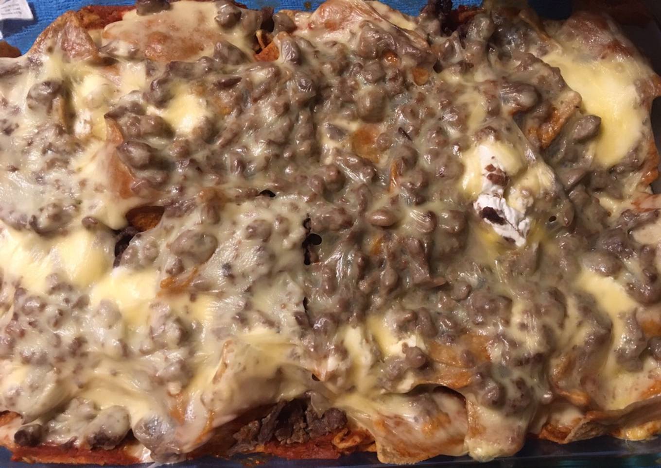 Chilaquiles rojos al horno