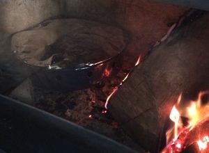 Una foto de Corvina a las brasas