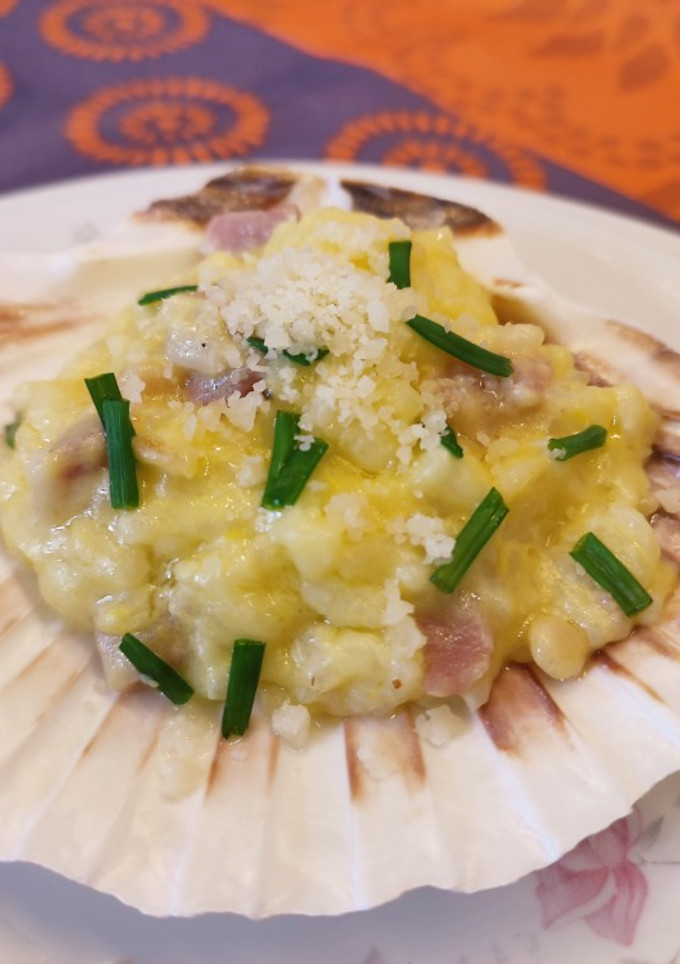 Una foto de Risotto carbonara
