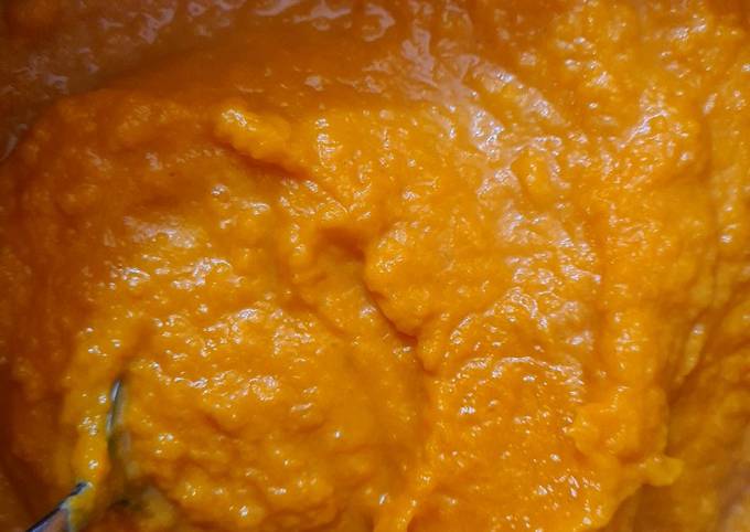 Ingredientes para hacer puré de calabaza y zanahoria