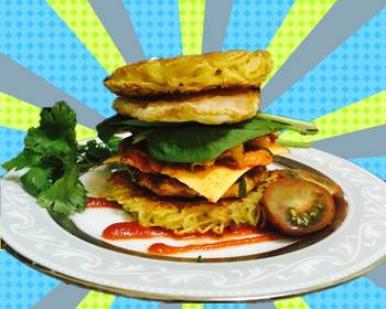 Fresh, Making Recipe Kimchi Ramen Burger Most Delicious