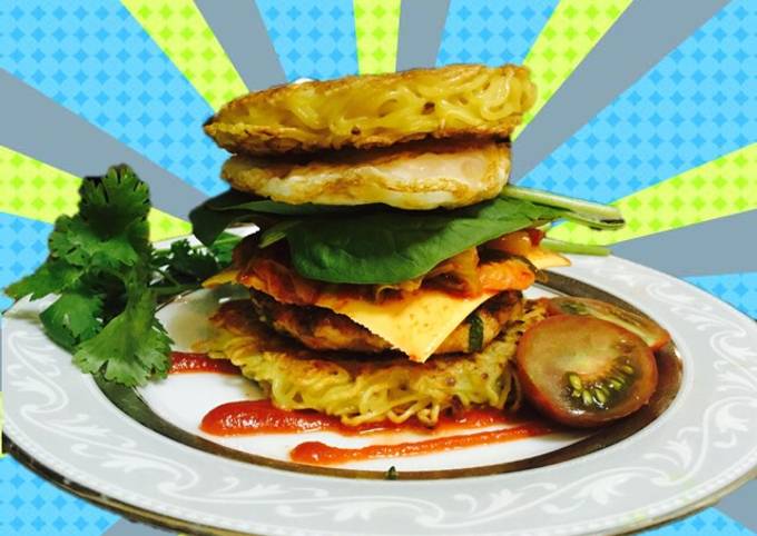 Steps to Make Gordon Ramsay Kimchi Ramen Burger