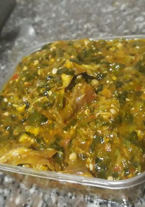 A picture of Okro soup.