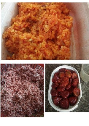 Hình của món Xôi gấc.