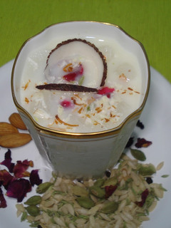 A picture of Fresh Narial doodh ki Thandai.