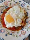 Frito de pimientos y tomates de huerta receta de Marisa Marcos Ortega