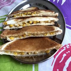 A picture of Corn cheese sandwich.