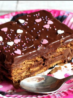 Una foto de Tarta de galletas con chocolate