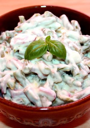 Majonézes zöldbabsaláta recept fotója