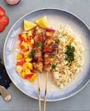 Chicken Kebab with Lemon Rice and Mango and Pepper Salad #mysterybag1