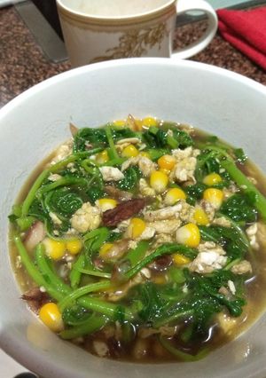 Foto resep Tumis bayam telur jagung